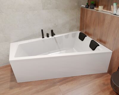 Badewanne Rechteck 160x90 Rechts + 2 Kopfstütze + Ablaufgarnitur & Füße GRATIS!