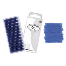 12 Thornton's Short Standard  Fountain Pen Ink Cartridges, Dokumental Blue