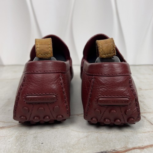 Louis Vuitton Hockenheim Driving Moccasin Red Grain Leather 9 LV 10 US 43 EUR - Picture 8 of 13