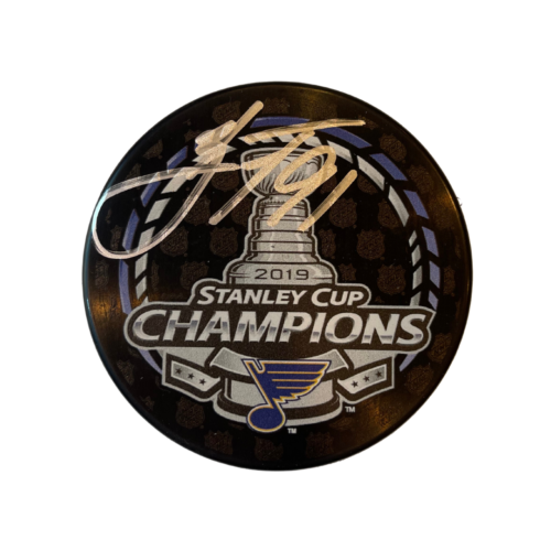 Disco Vladimir Tarasenko St. Louis Blues 2019 autografiado Stanley Cup Champs JSA - Imagen 1 de 3