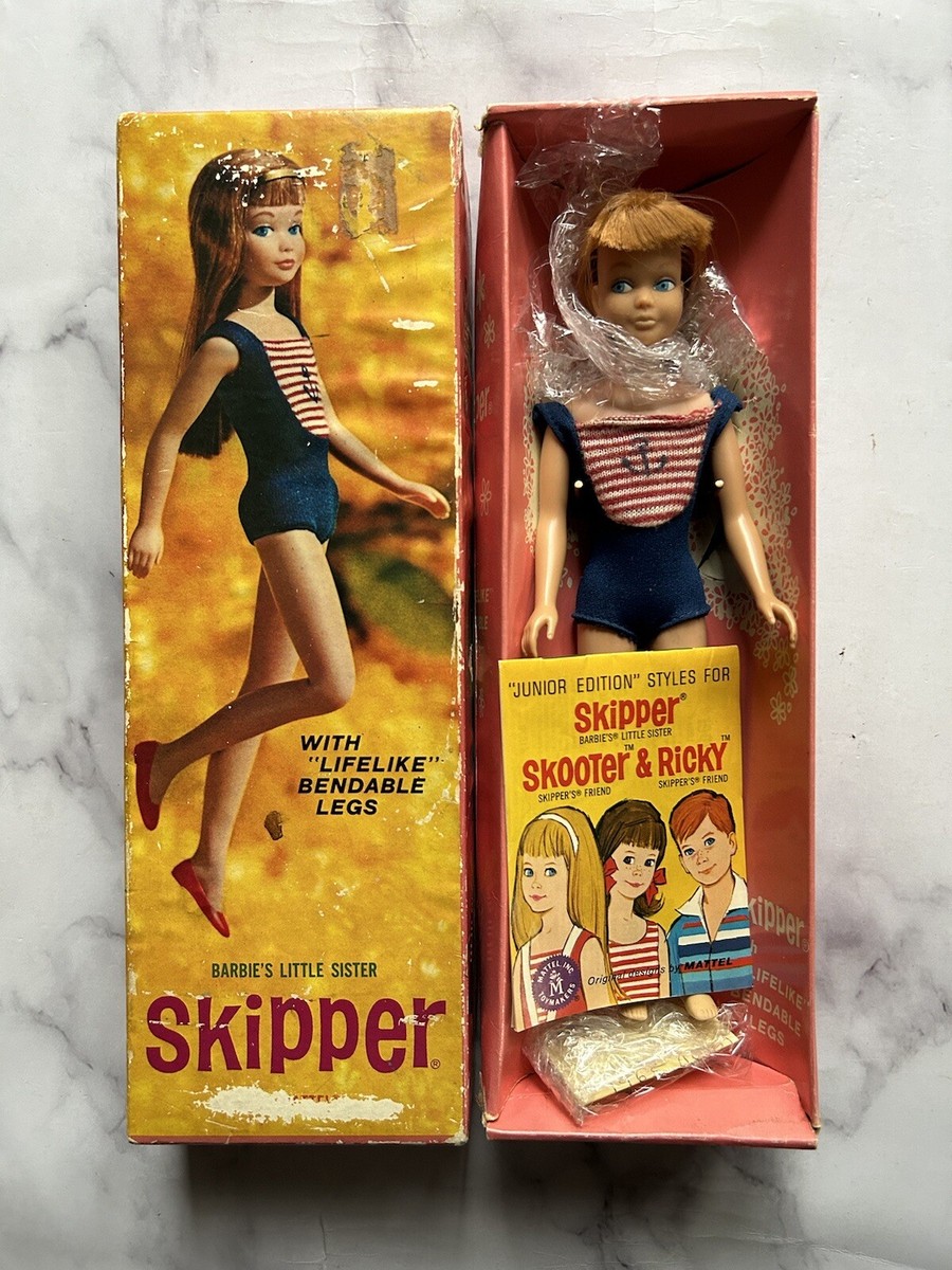 Vintage Mattel 1960's Red Hair Skipper With Lifelike Bendable Legs