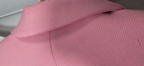 Versace Women's Pink Double Techno Cavalry Twill Crop Jacket Coat Size 38 - Picture 6 of 7