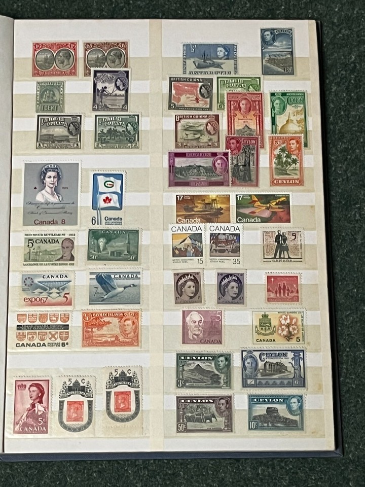 Various Empire & Commonwealth 320+ Mint hinged Stamps in 16page Stock