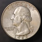 1962 D  WASHINGTON QUARTER 90% SILVER- FROM AN OLD COLLECTION LOT 5842