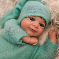 Lifelike Sweet Smiling 18in Reborn Baby Dolls Adorable Soft Body Handmade Gifts