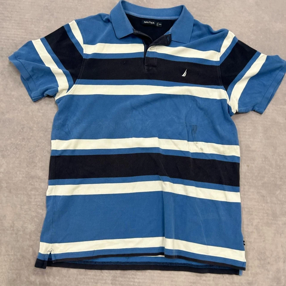 Camisa polo Nautica manga curta 1/4 botão superior com logotipo bordado masculina 2XL - Imagem 2 de 4