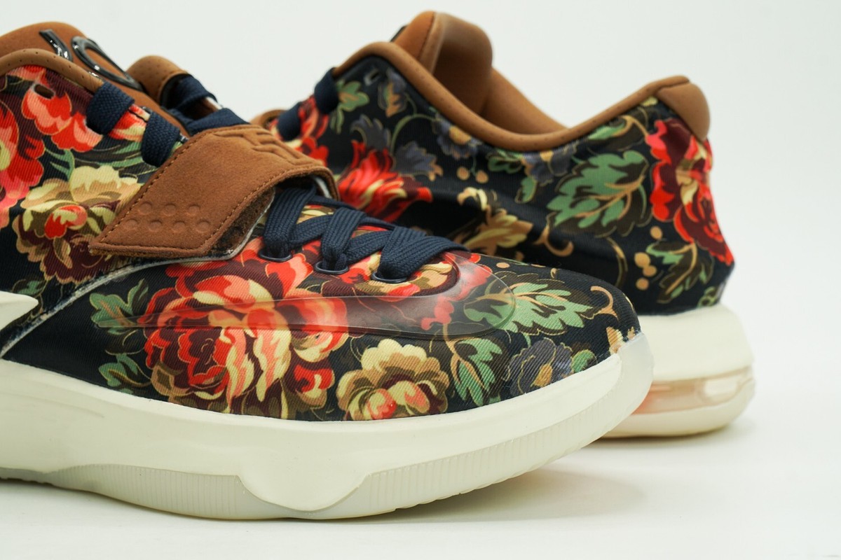 NIKE KD 7 VII NEW SIZE 7.5 FLORAL MIDNIGHT NAVY BLACK