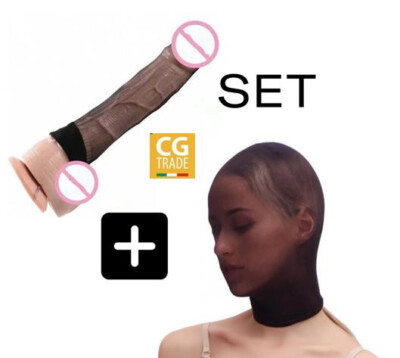 STOCKING HOOD SET Maske Nylonstrumpf Kopf Gesicht + Penis NYLON Encasement