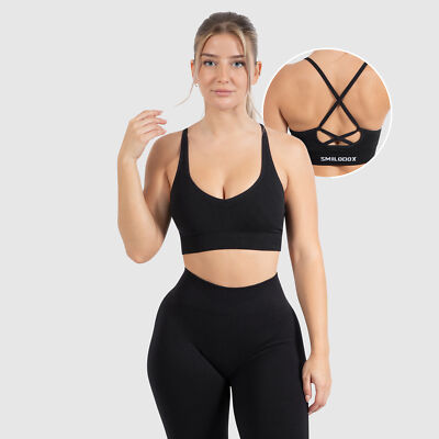 Smilodox Damen Sport BH Cetrina Shaped Fit ärmellos Oberteil hochwertiger Stoff