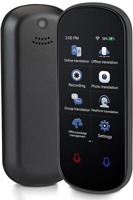Language Ai Translator Device, Two Way Real-Time Voice Translation 