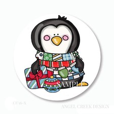 Cute Winter Penguin Holiday Gifts Scrapbook Stickers Christmas Envelope Seals