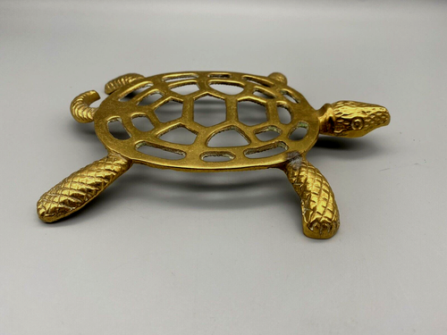 Vintage Metal Brass Hot Pot/ Pan Stand Mat Holder Turtle Design