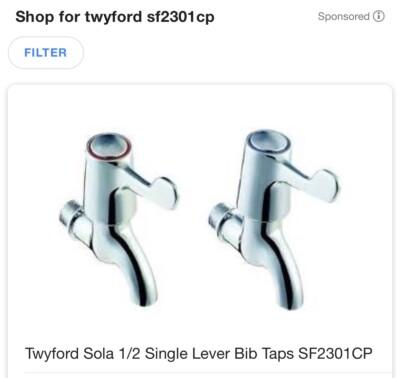 Twyford Sola Waschtischhebel Latzhähne mit 6'' Hebeln (Paar) SF2301CP chrom