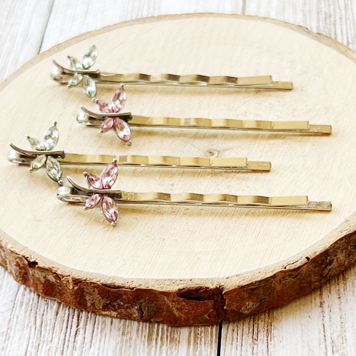 Dragonfly Accent Hair Clip in Green and Pink Light Green & Pink Dragonfly Hair Pins – Handmade Hair Clips  main image 2