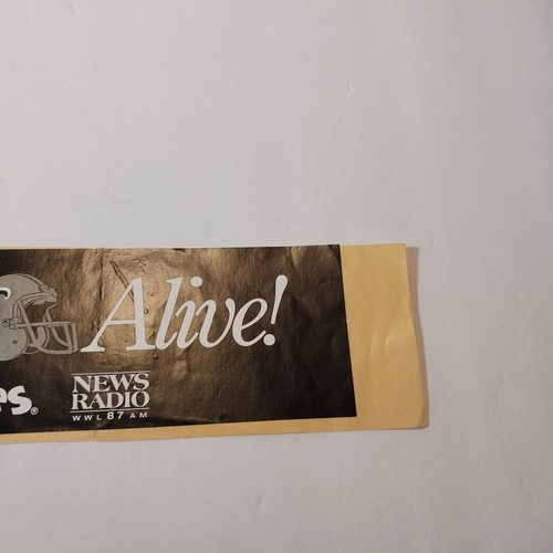 Vintge New Orleans Saints Football Bumper Sticker Popeyes WWL 87AM 10 1/2 x2 3/4 - Picture 3 of 7
