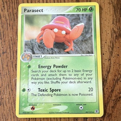 Pokemon TCG Parasect FireRed & LeafGreen 43/112 Regular 2004 Excellent Condition