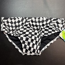 Men  s SPEEDO Swim Briefs Euro Brazilian Size 32 Checkered Eco Endurance