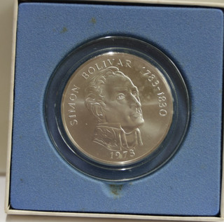 1973 Republic of Panama 20 Balboas .925 Silver Unc Coin Box 3.85 oz ASW