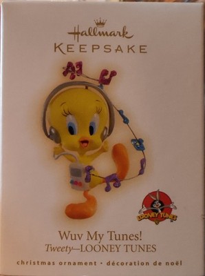 2009 Hallmark ''Wuv My Tunes!'' Tweety Looney Tunes KEEPSAKE Ornament - NIB MIB