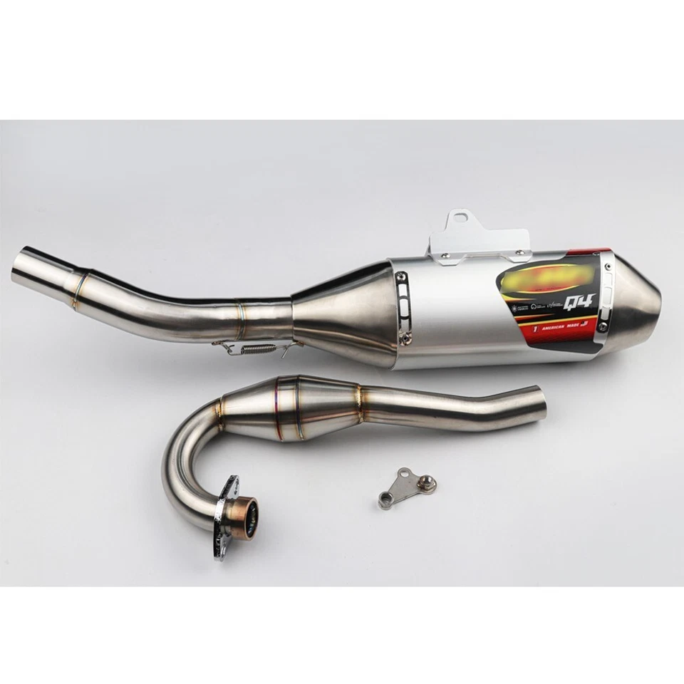 FIT KAWASAKI KLX140L-KLX140 SILVER EXHAUST FULL SYSTEM STAINLESS PIPE MUFFLER Q4 Foto 4 de 4