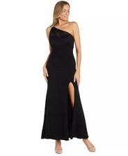 R  M Richards Women's Chiffon Drape Asymmetric Sleeveless Gown Sz16 119