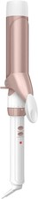 Double Ceramic Curling Iron 1.5 Inch Barrel 30 Heat Settings Auto Off White Gold