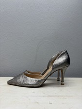 Badgley Mischka Silver Leather D  Orsay Pumps Size 7