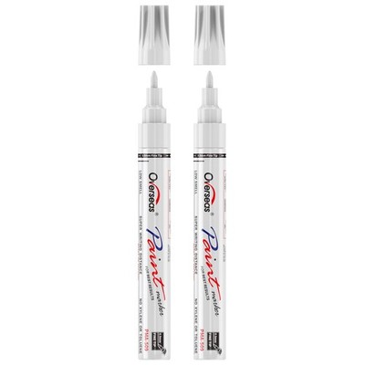 Oil-Based Fine Tip Paint Marker Pen 2 Pack White 0.9mm Nib Permanent Waterproof