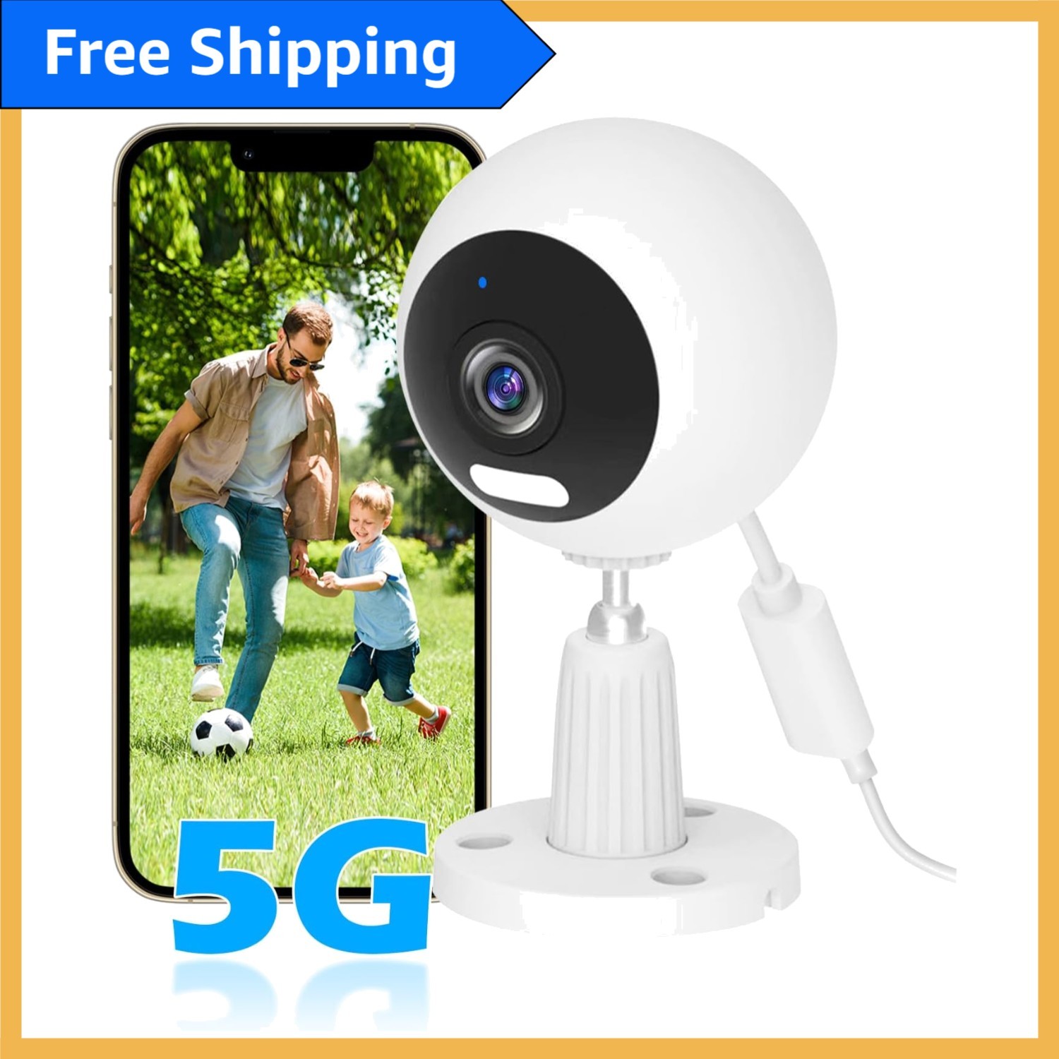 3X Zoom Security Camera - Easy Install Indoor/Outdoor with A