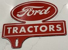Porcelain Ford Tractor License Plate Topper 8in. X 5 34in.