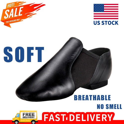 Great Price Refurbished Leather Jazz Slip On Dance Shoes for Kids