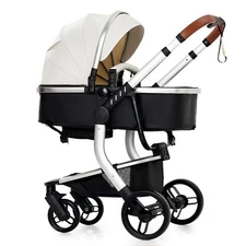 2 in 1 Baby Stroller Reversible Foldable Convertible Pushchair Infant Carriage