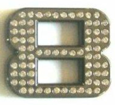 1.2'' crystal chrome black number 8 car emblem auto