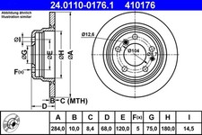 ATE 24.0110-0176.1 Brake Disc for BMW