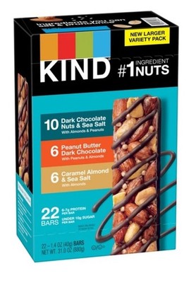 KIND Nut Bar, Variety Pack, 1.4 oz, 22-count