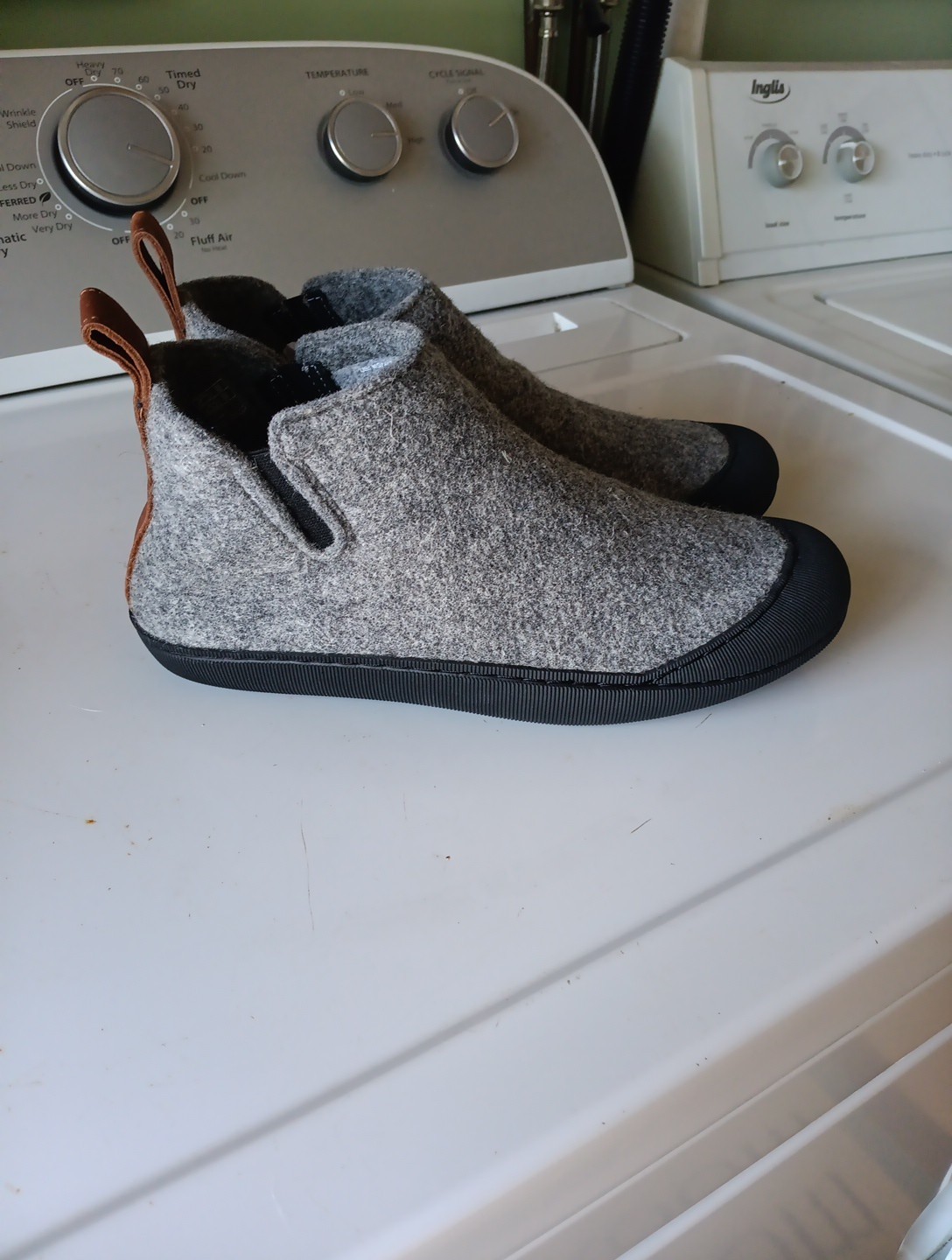 SAOLA Stivali ciabatte Huckleberry grigio lana dentro o outdoor suola gomma donna7 uomo 5 nuovi