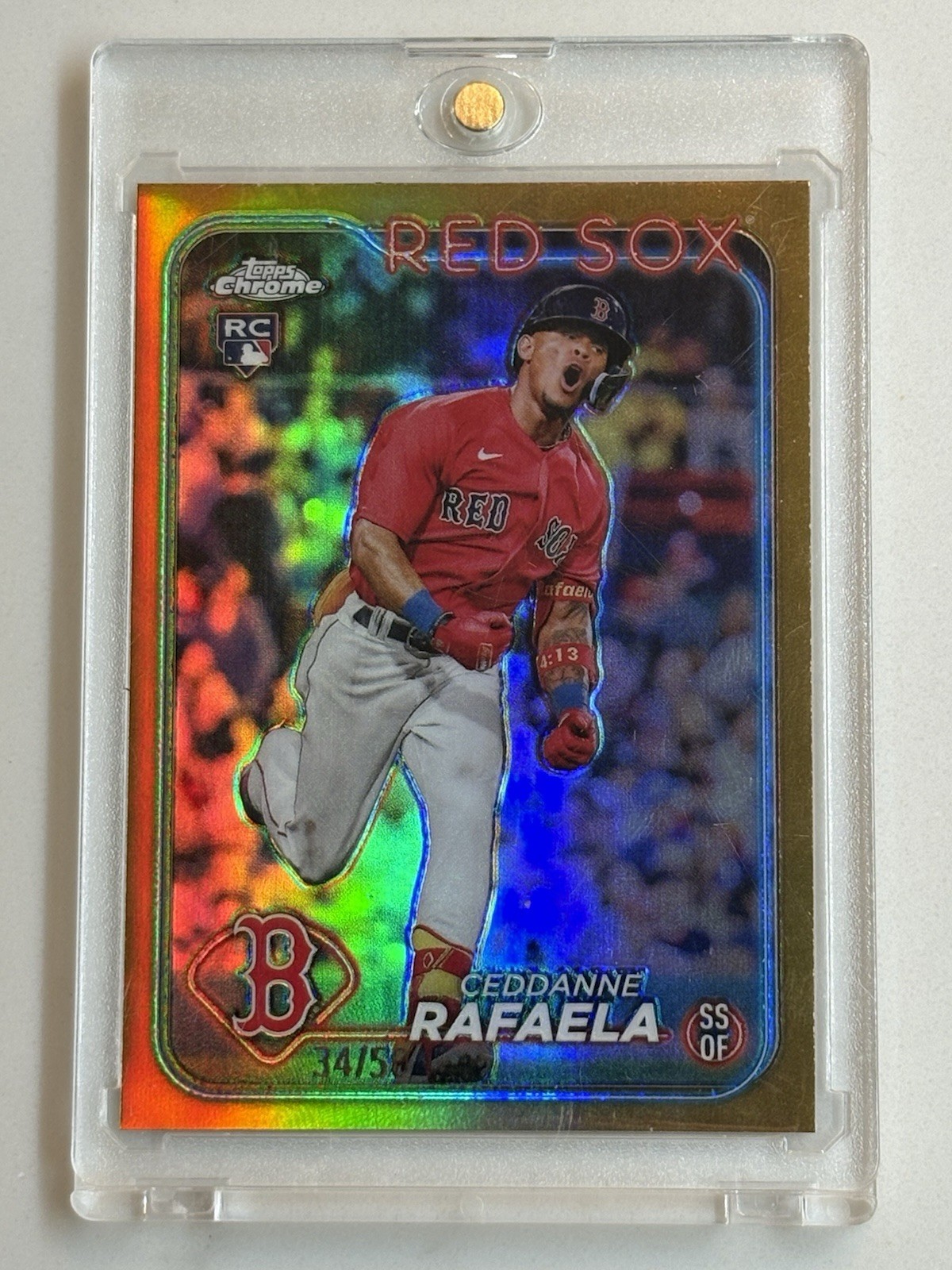 Ceddanne Rafaela 2024 Topps Chrome True Gold Refractor /50 #118 RC Rookie Boston