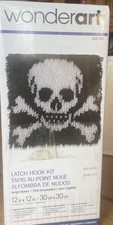WonderArt Latch Hook Kit Skull And Crossbones 12x12 New In Package Made In USA