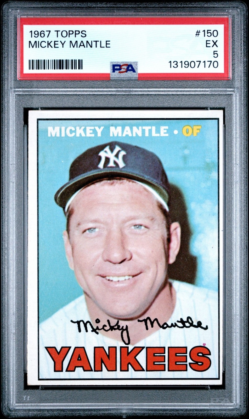 1967 Topps MICKEY MANTLE #150 PSA 5 EX New York Yankees HOF
