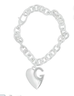 Gucci 1973 Sterling Silver Bracelet With G Heart Pendant