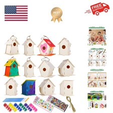 6 Pack Large DIY Bird Houses Kits for Kids, Kids Crafts Wood Houses for Craft...