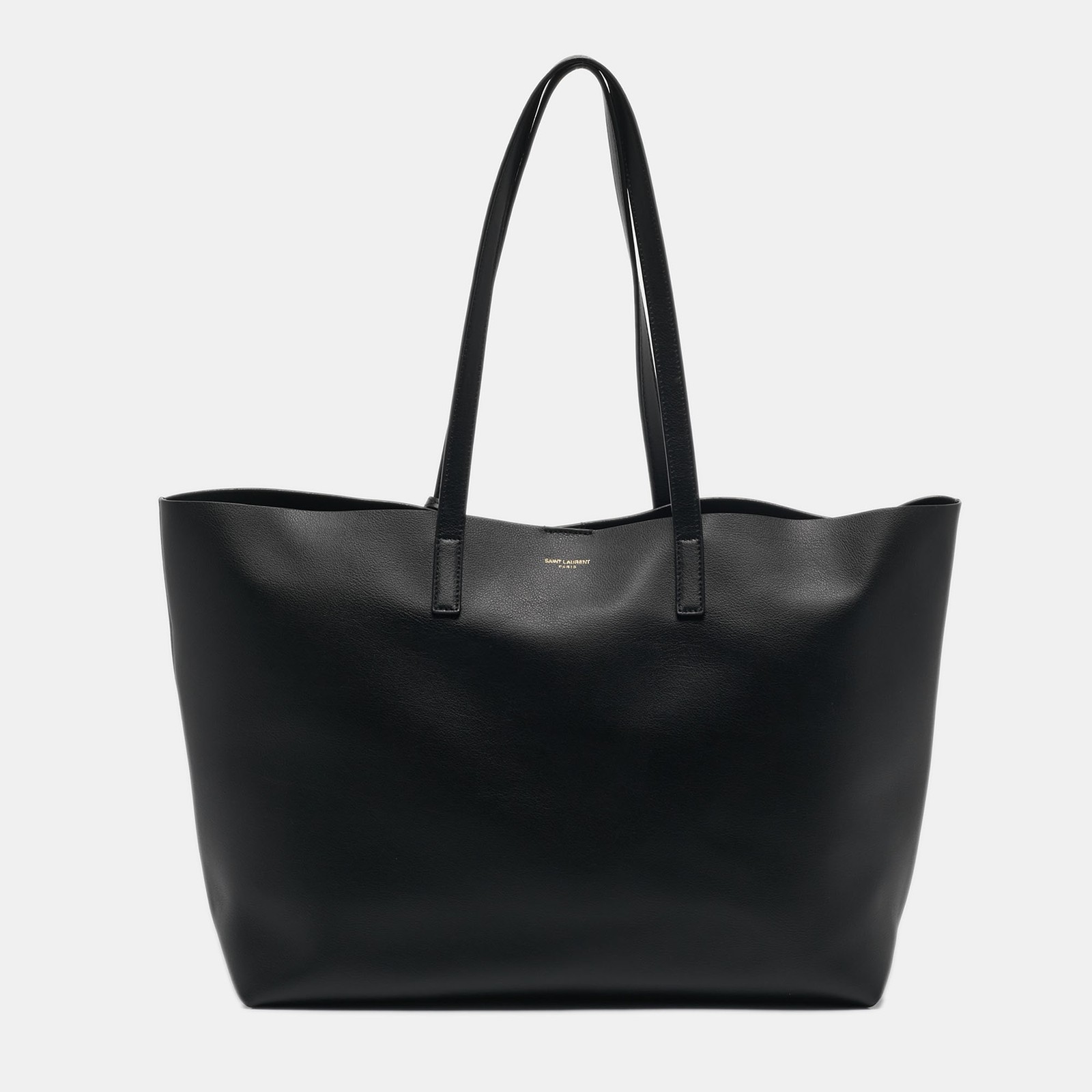 Saint Laurent Black Leather Large East West Shopper Tote