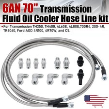 6an 70 Transmission Fluid Oil Cooler Hose Line Kit For Gm Chevy 4l80e Th350