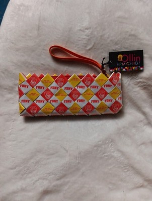 Ollin Arm Candy Wrapper Wristlet Zippered Purse Red Yellow Orange NYC Fire Dept
