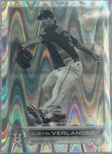 2022 Topps Chrome Sonic - Justin Verlander #87 Black & White RayWave Refractor