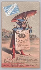 Victorian James Pyle's Pearline Trade Card Washing Compound Jester Art
