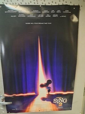 Sing 2 2020 Original Movie Poster 27x40 Rolled for backlit light box