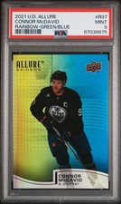 2021-22 Upper Deck Allure Green Blue Rainbow R-97 Connor McDavid PSA 9