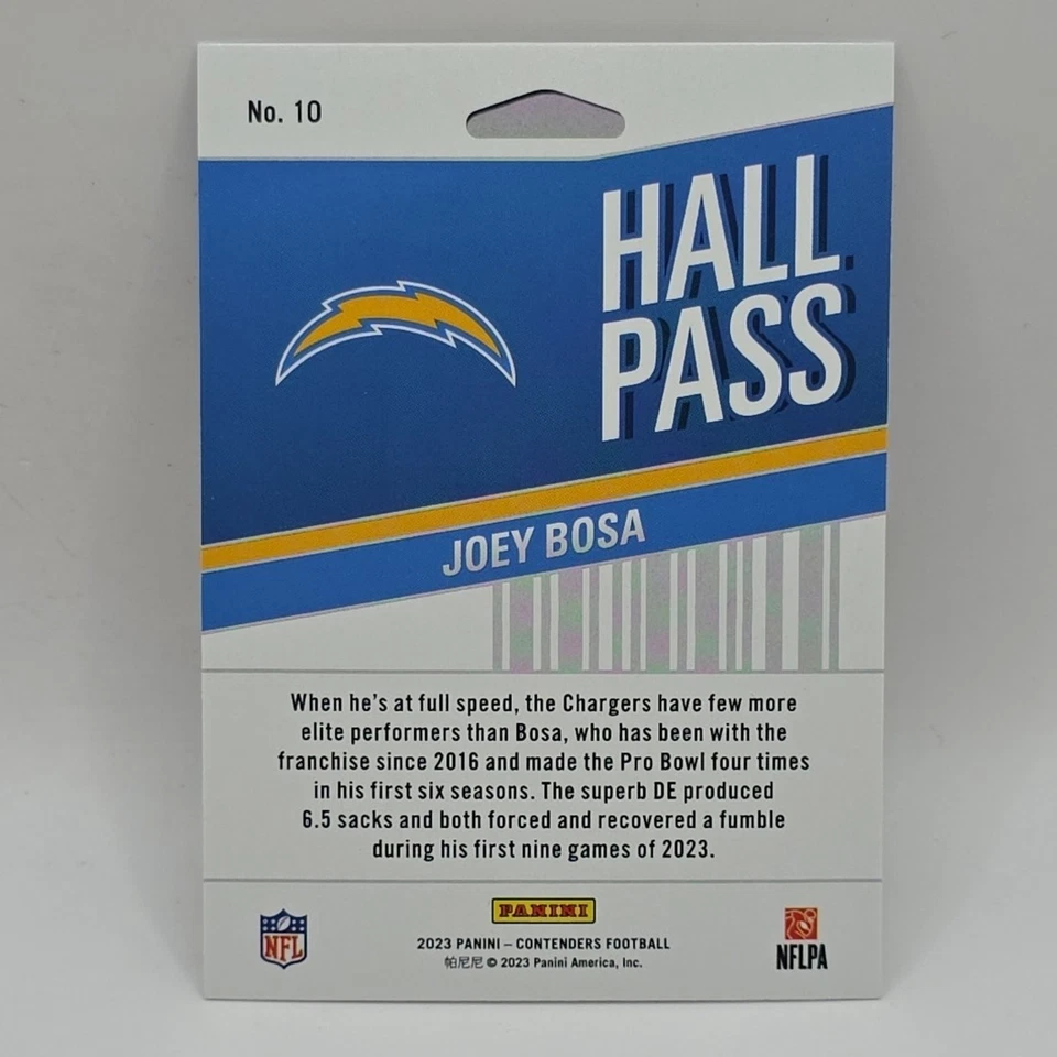 2023 Panini Contenders - Hall Pass #10 Joey Bosa Los Angeles Chargers NFL Card - Image 2 of 2