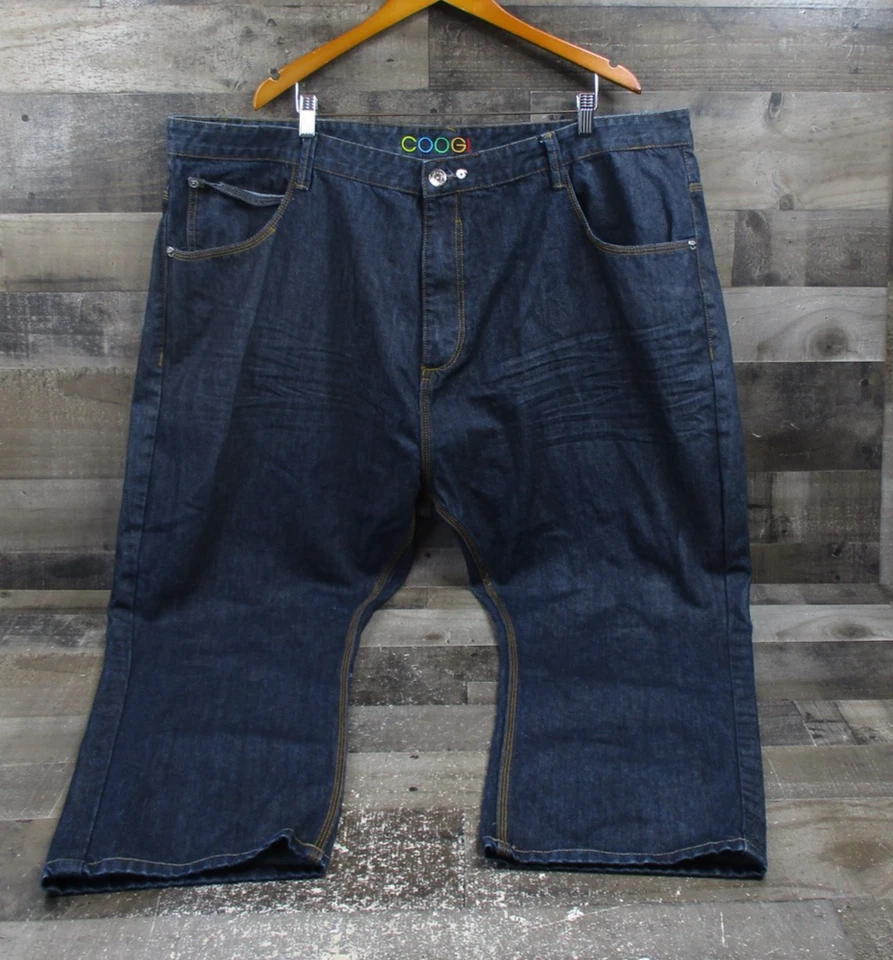 Coogi Jeans Mens 50x32 Fits 48x28 Blue Denim Wide Leg Embroidered Kangaroo - Image 2 of 4